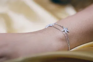 92.5 Silver Silver dual strand starfish bracelet