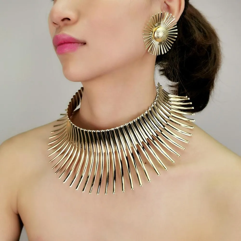 African Jewelry Sets Women Statement Necklaces Set With Earrings