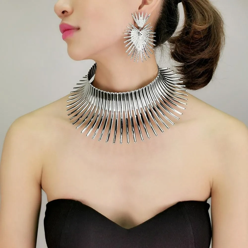African Jewelry Sets Women Statement Necklaces Set With Earrings