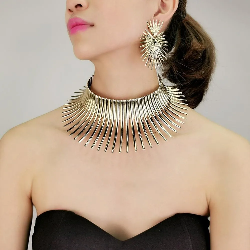 African Jewelry Sets Women Statement Necklaces Set With Earrings