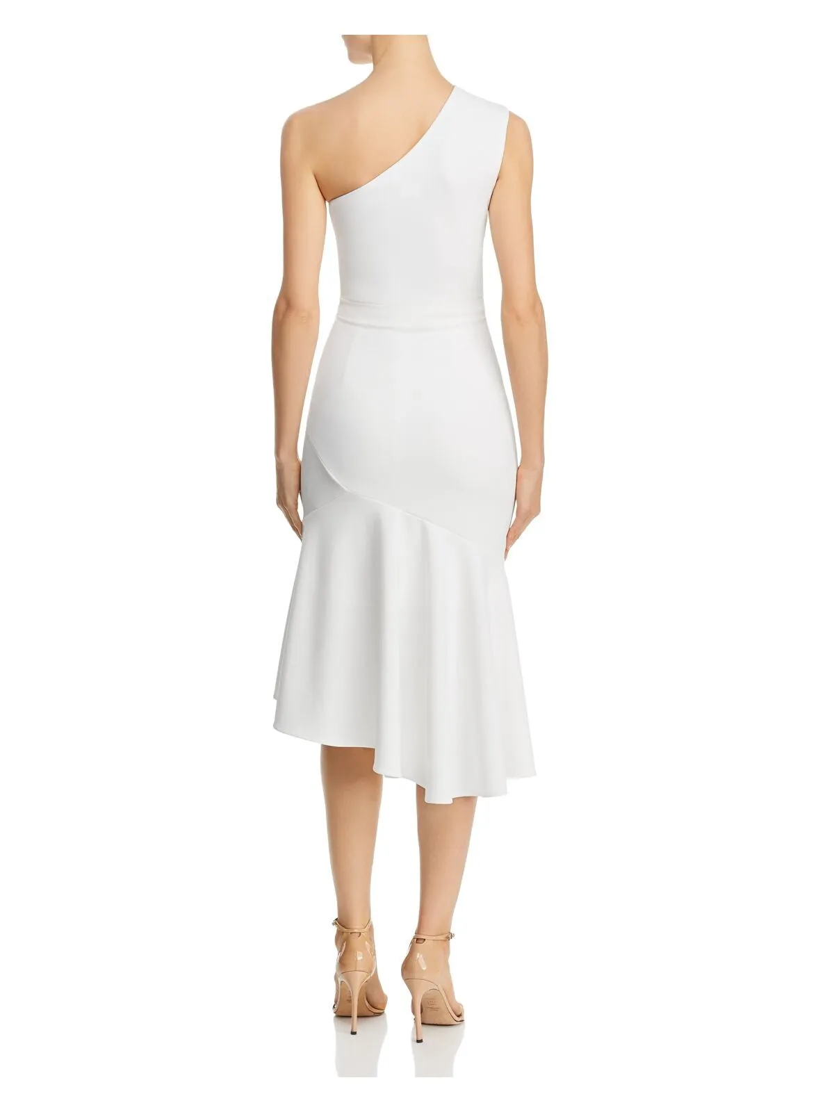 AQUA DRESSES Womens Ivory Zippered Sleeveless Above The Knee Evening Hi-Lo Dress