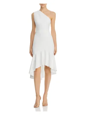 AQUA DRESSES Womens Ivory Zippered Sleeveless Above The Knee Evening Hi-Lo Dress