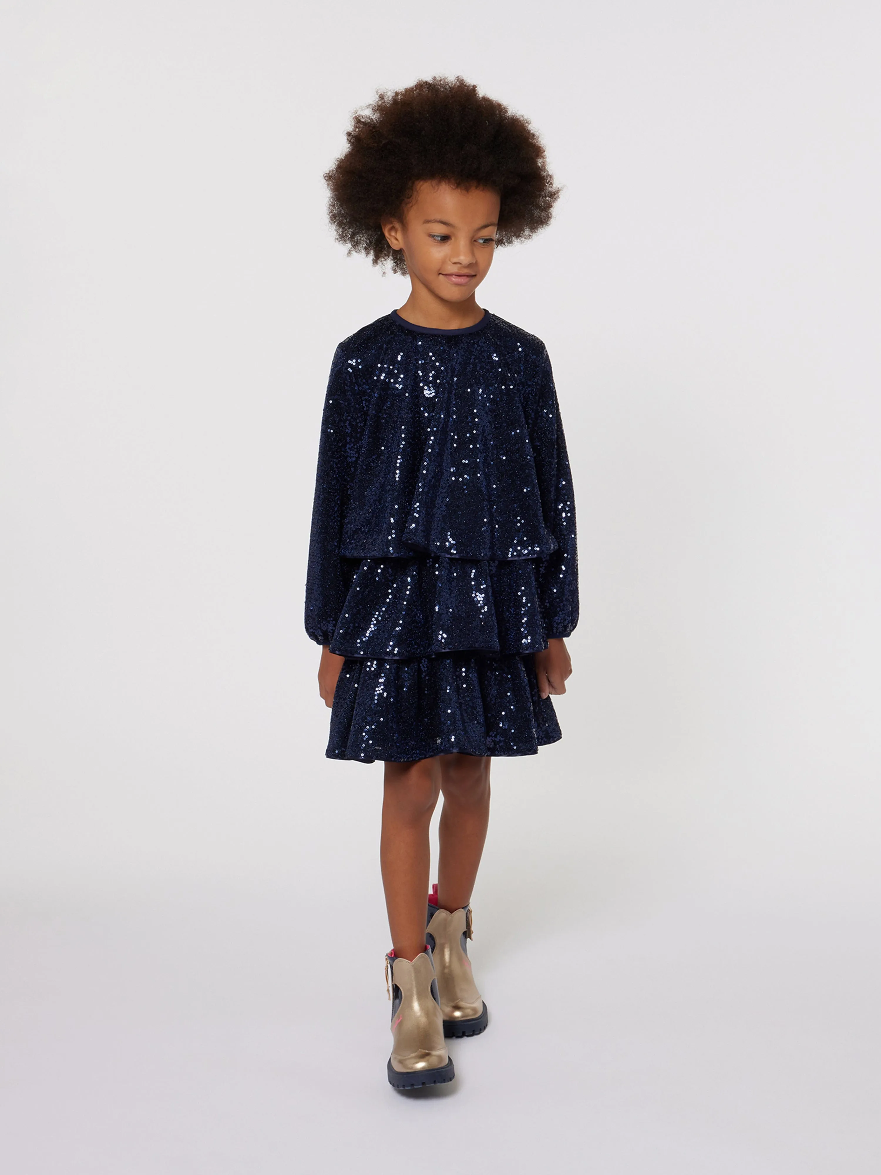Billieblush Girls Sequin Occasion Dress in Blue