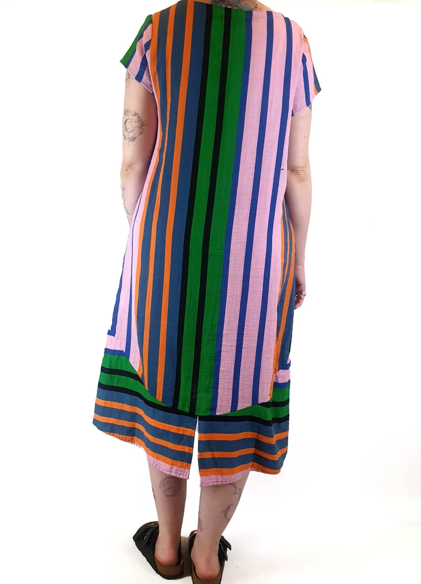 Boom Shankar colourful striped maxi dress size 12