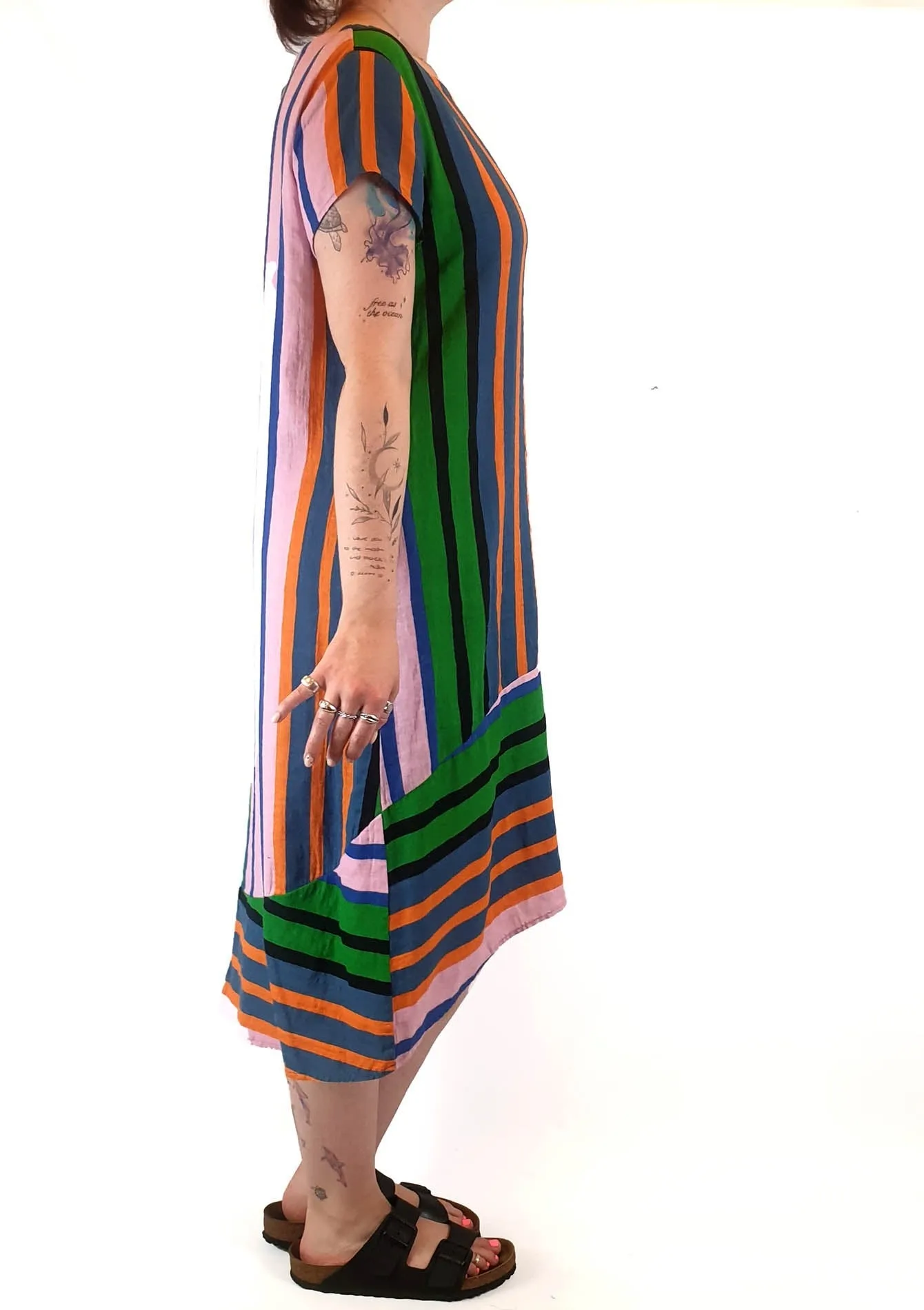 Boom Shankar colourful striped maxi dress size 12