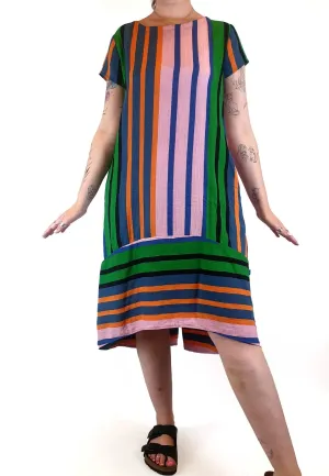 Boom Shankar colourful striped maxi dress size 12
