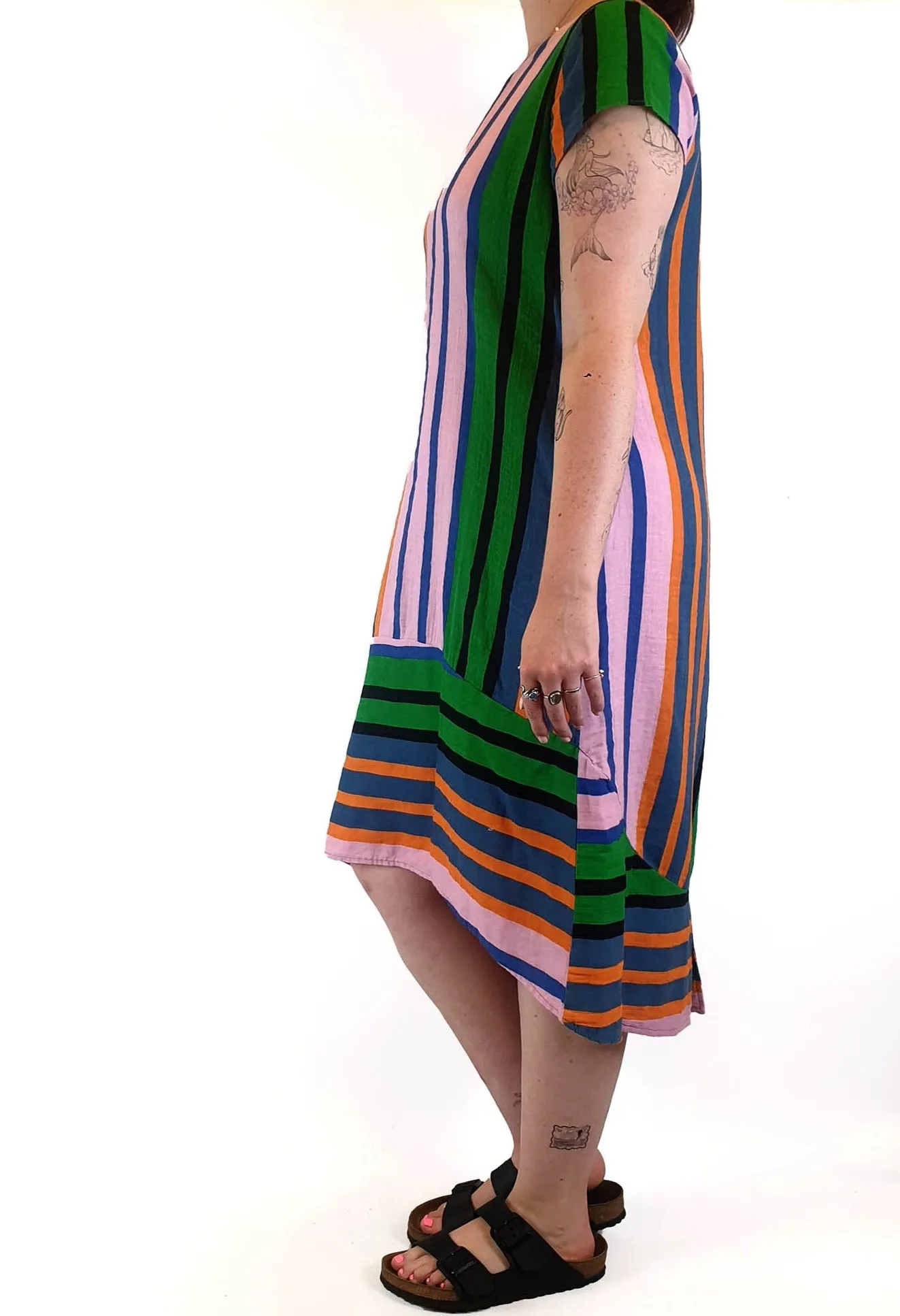Boom Shankar colourful striped maxi dress size 12