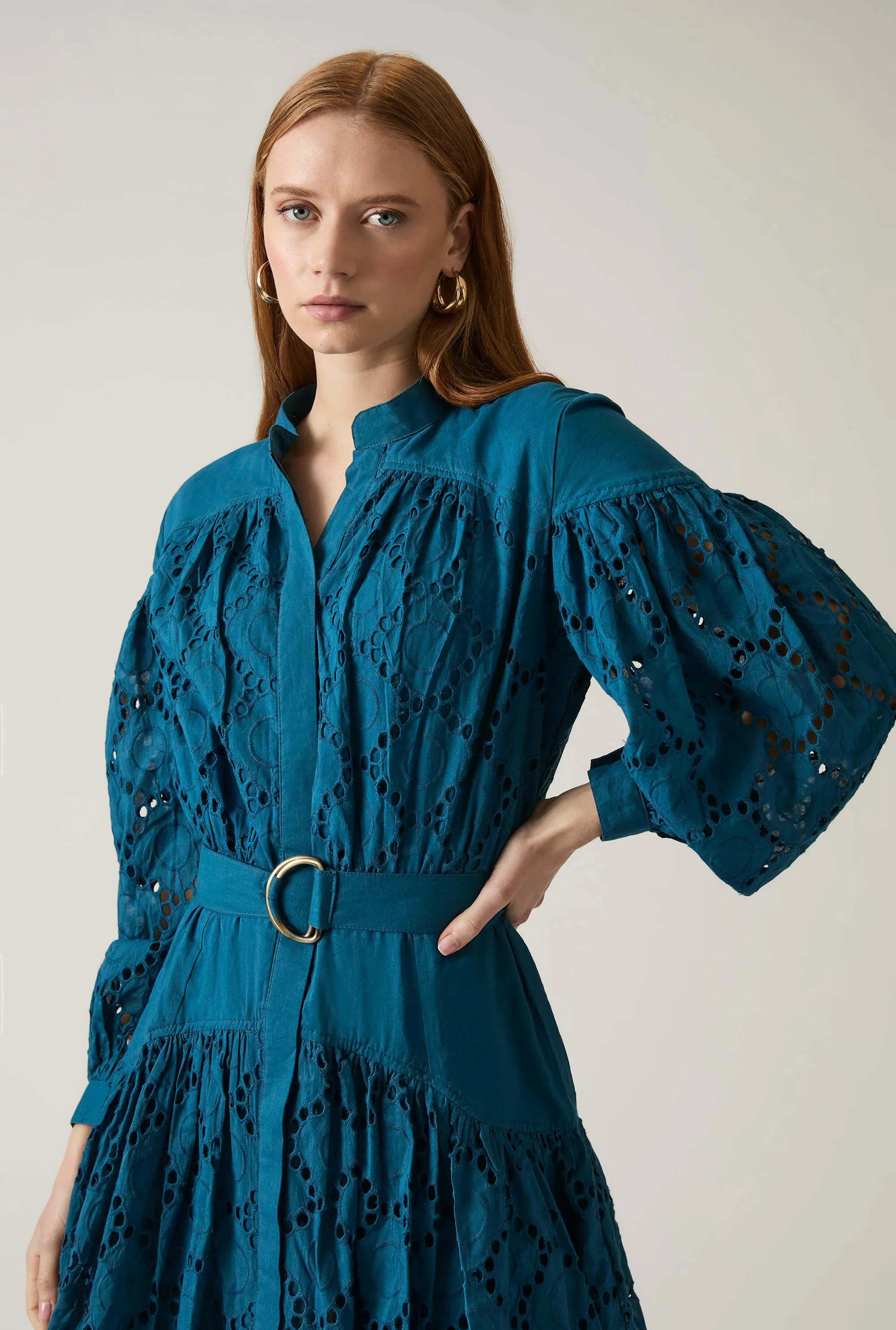 Broderie Dress Navy