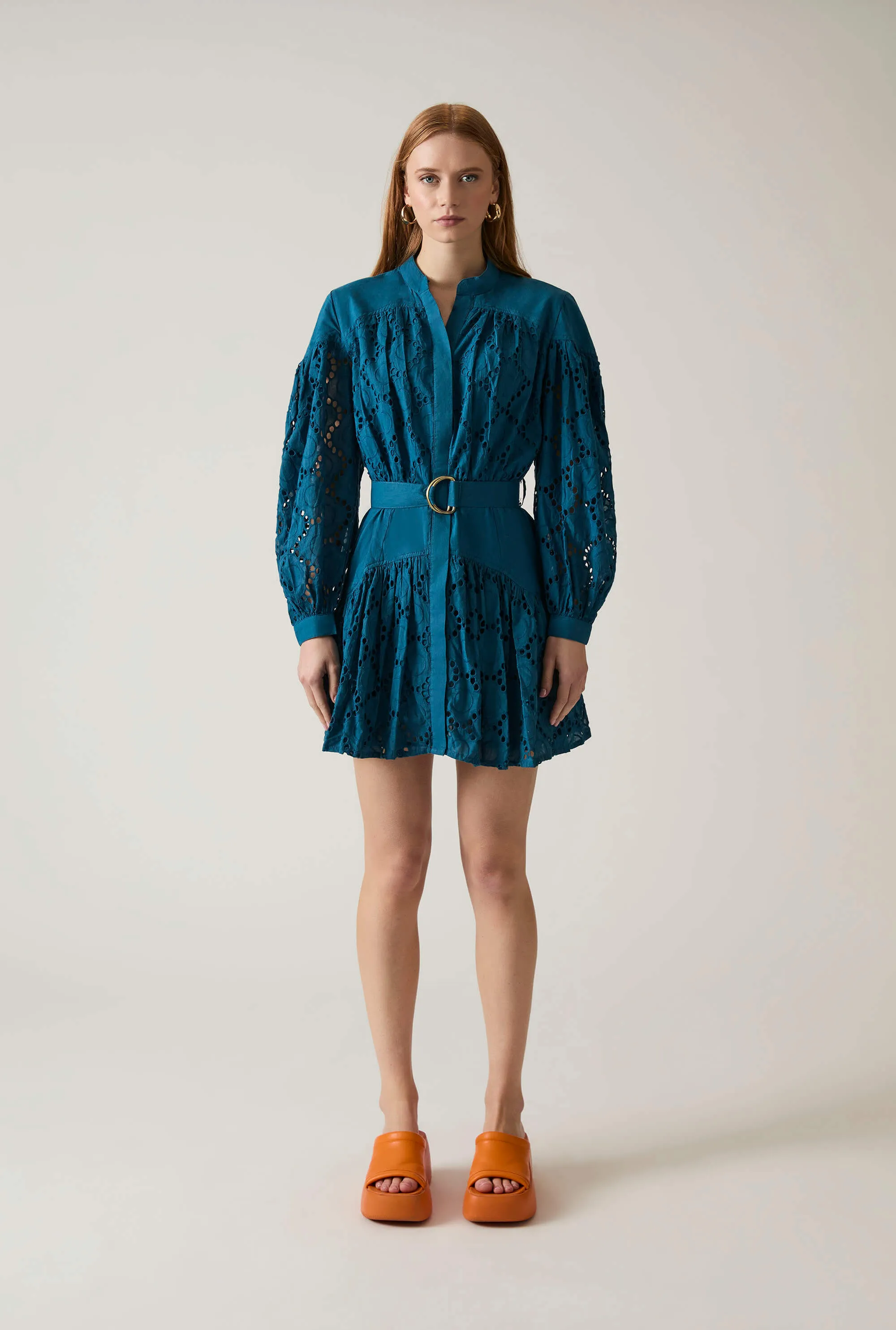 Broderie Dress Navy