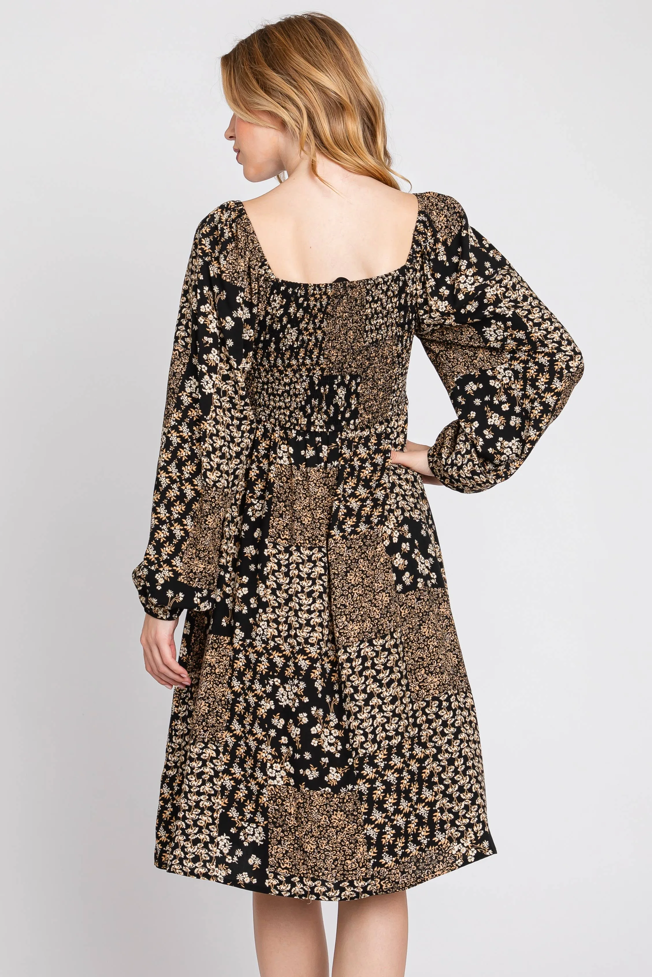 Cassie Smocked Long Sleeve Dress