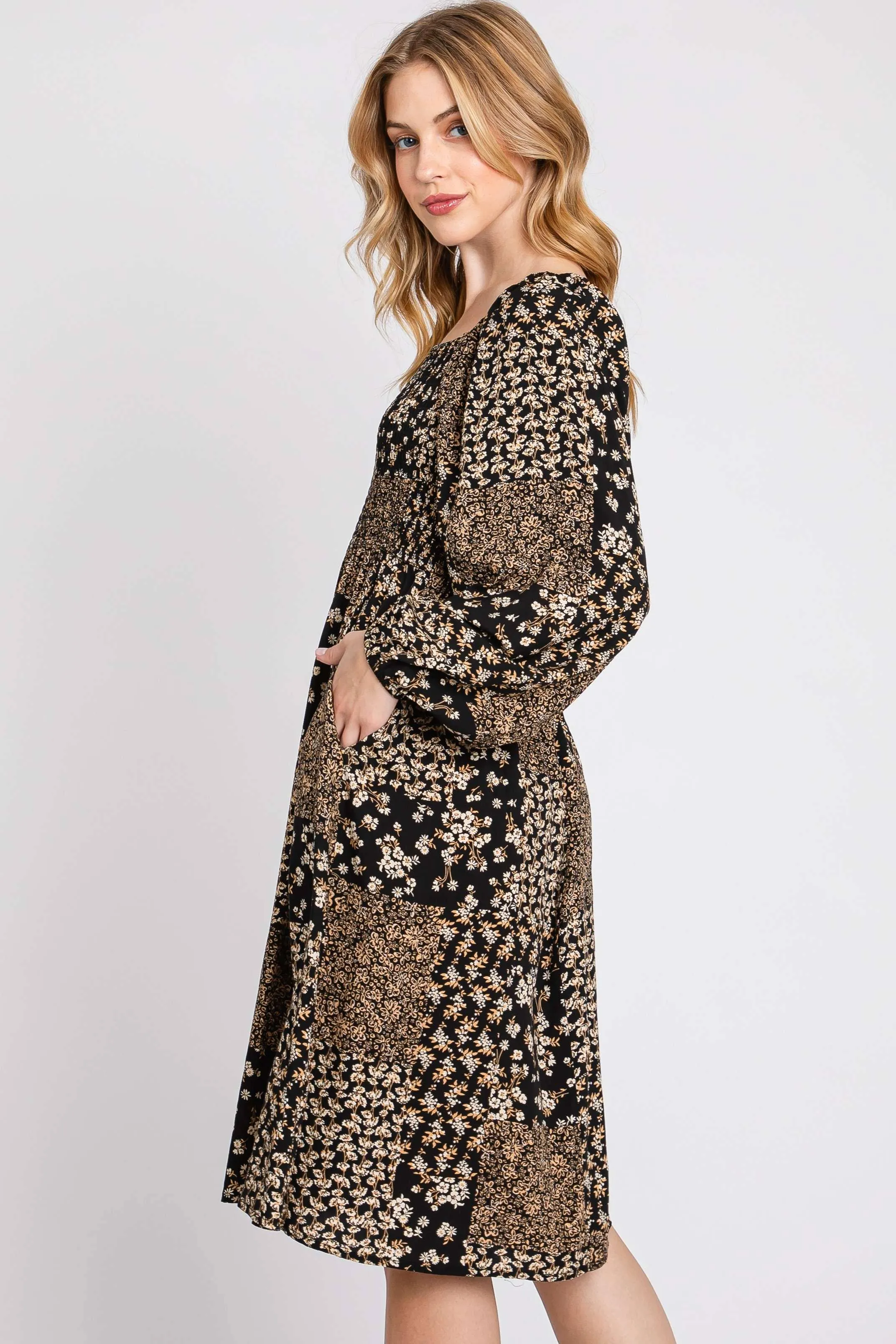 Cassie Smocked Long Sleeve Dress