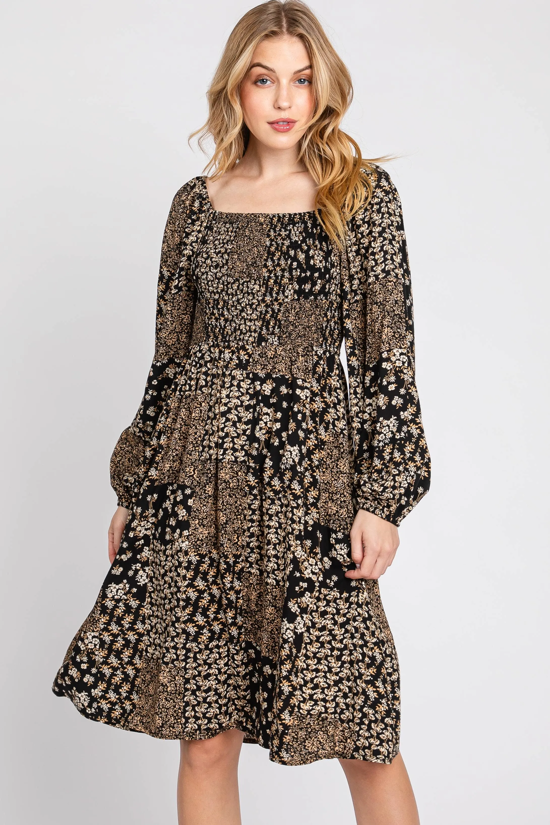 Cassie Smocked Long Sleeve Dress