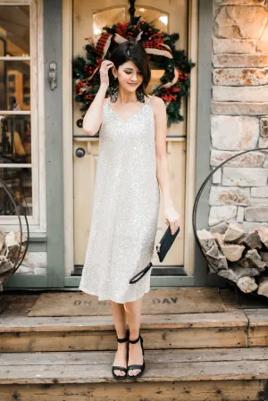 Champagne   Caviar Sequin Slip Dress