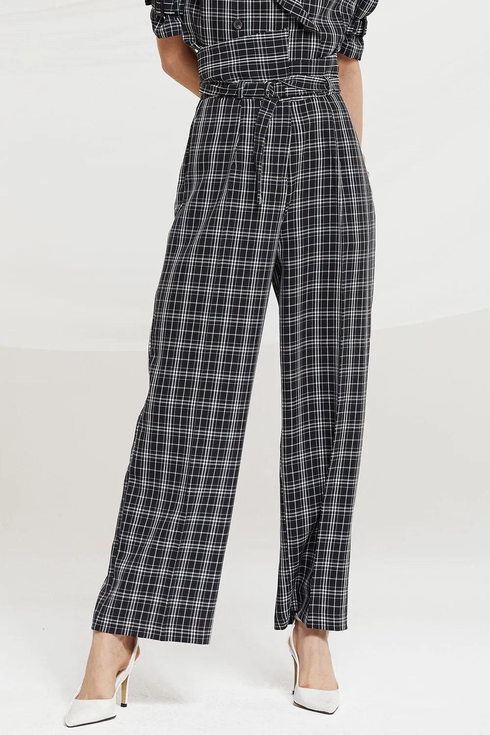 Charleigh High Waist Pants in Check