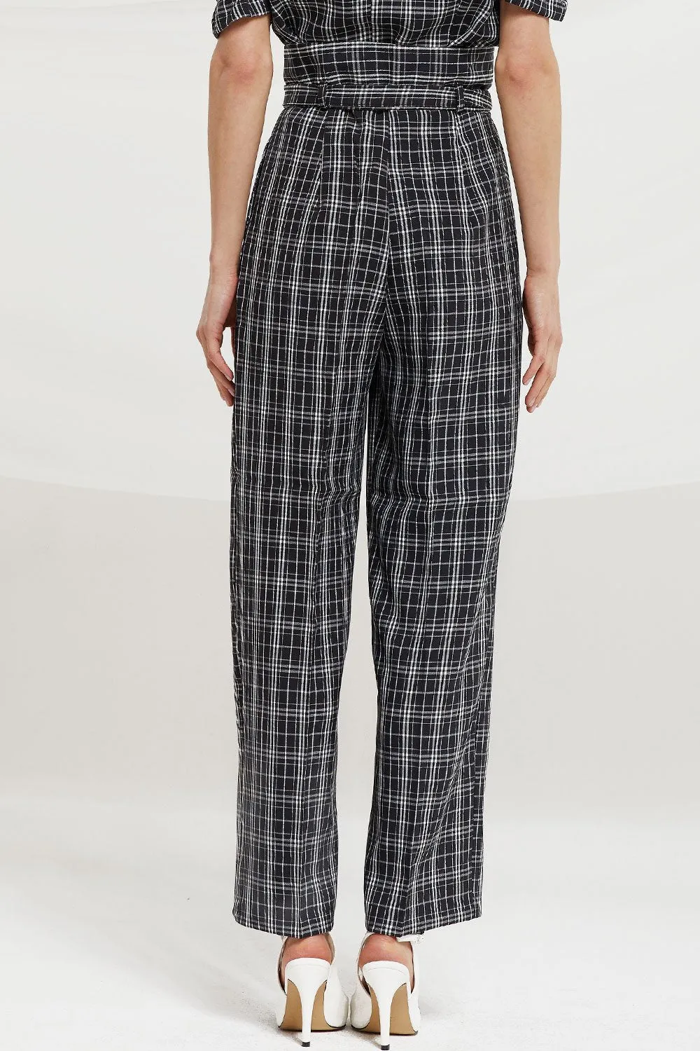 Charleigh High Waist Pants in Check