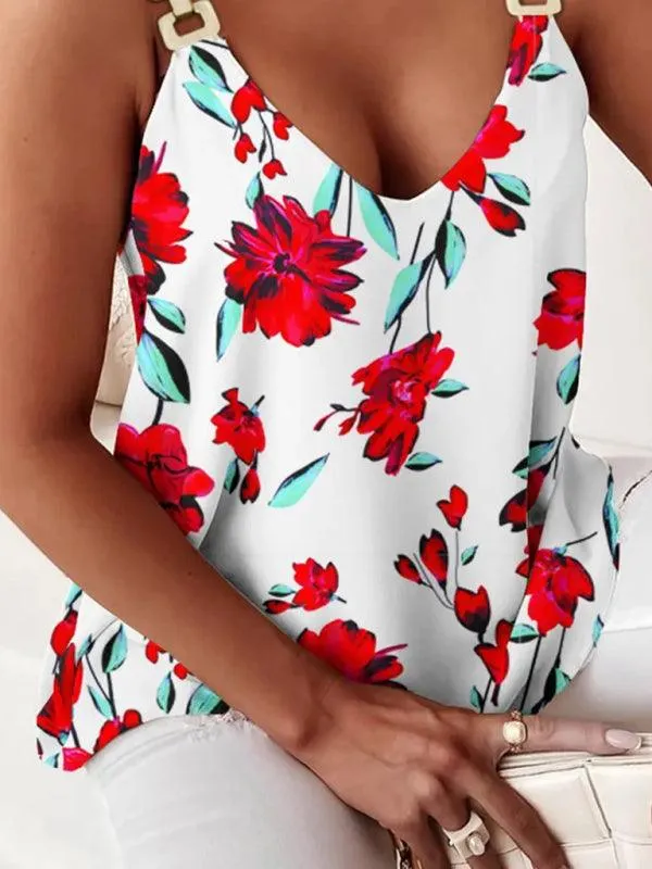 Chic Chain Link Print Sleeveless Tank Top for Women by Jakoto