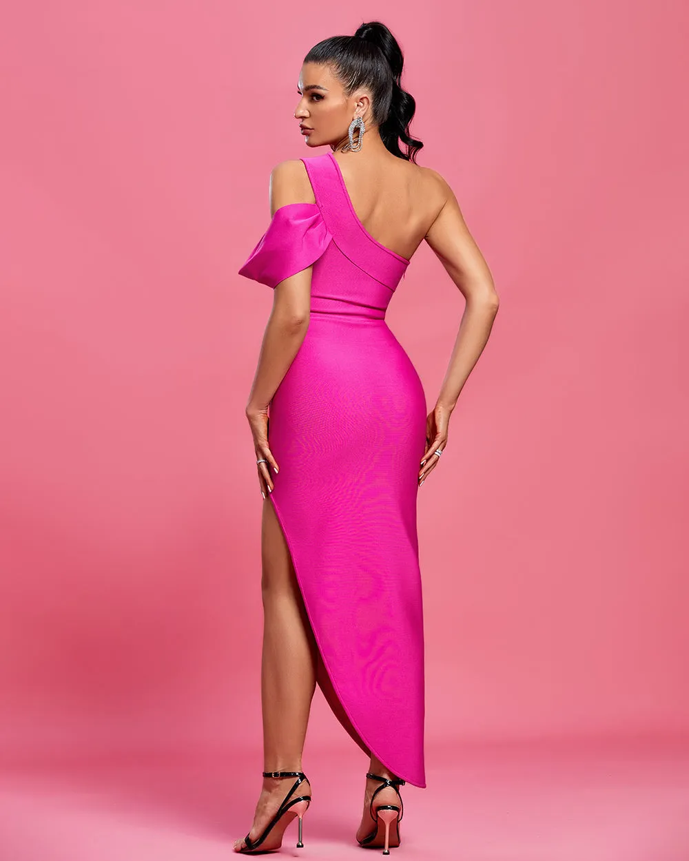 Chic One-Shoulder Bandage Maxi Dress