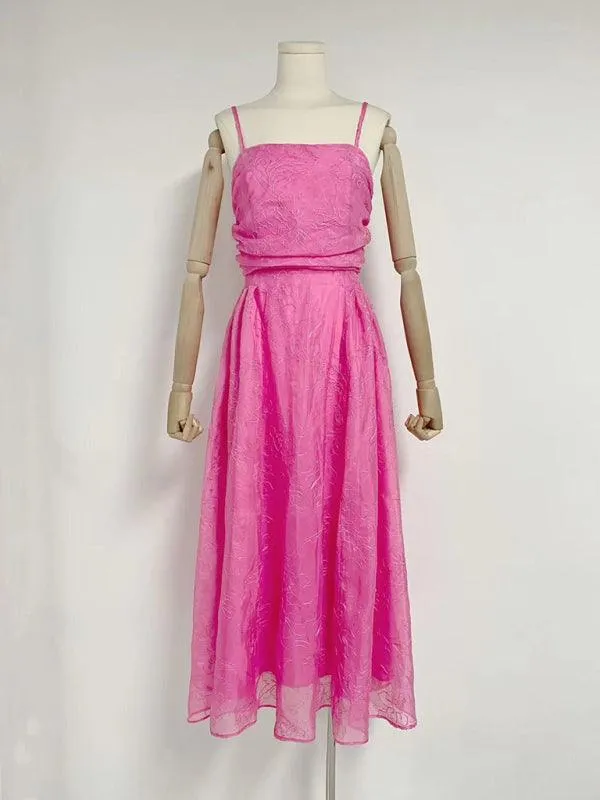 Chic Strapless Maxi Dress with Unique Sling Waist - Timeless Romance