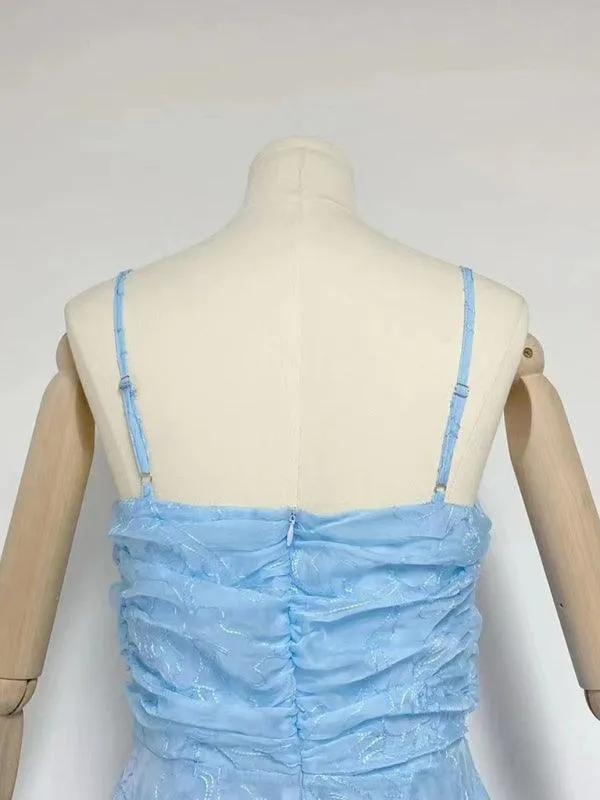 Chic Strapless Maxi Dress with Unique Sling Waist - Timeless Romance
