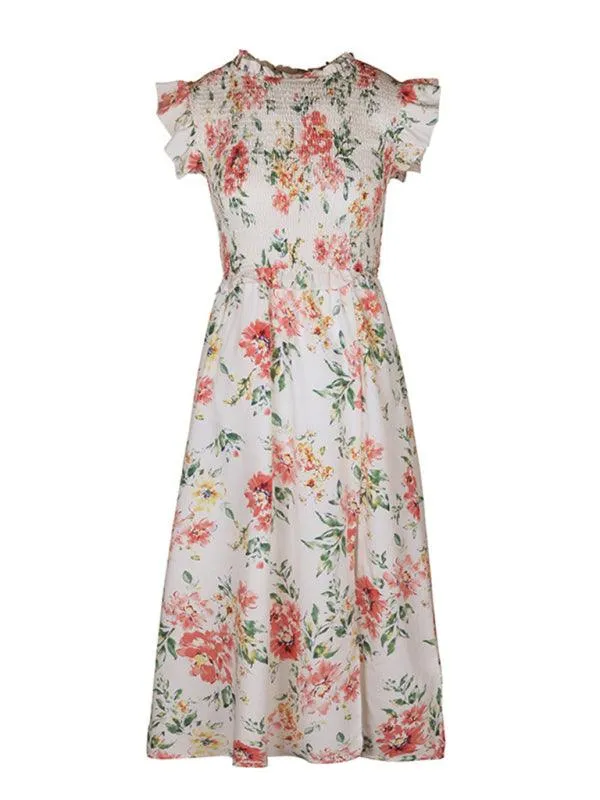 Chic White Floral Ruffled Sleeveless Dress - Perfect for Summer Outings