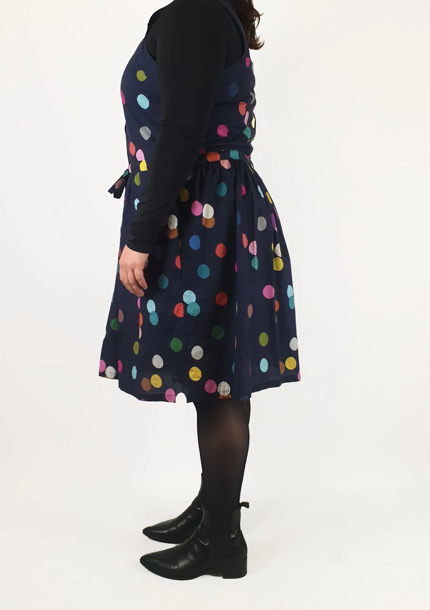 Doops navy polka dot dress size XL