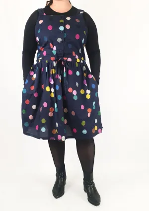 Doops navy polka dot dress size XL