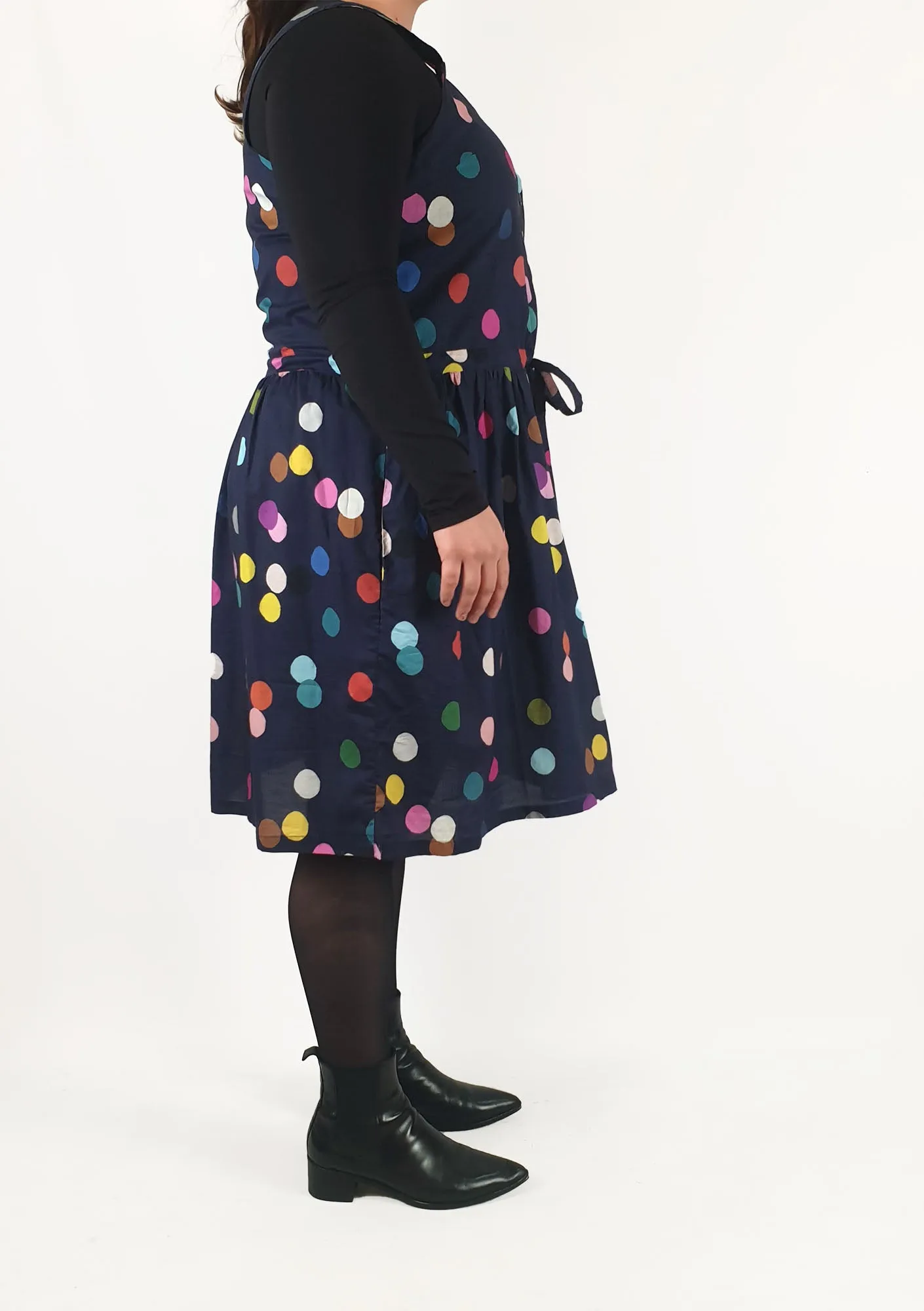 Doops navy polka dot dress size XL