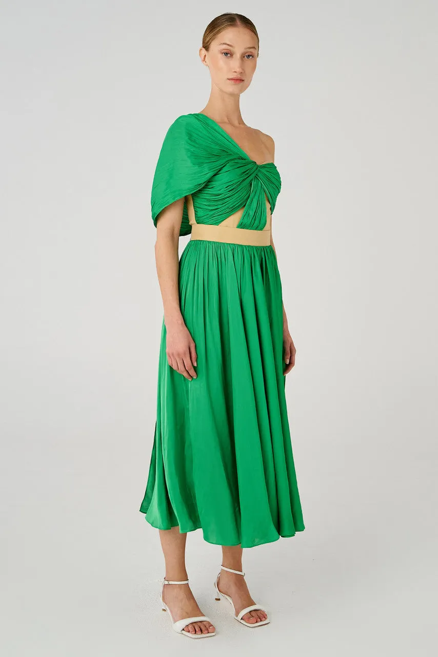 DRAPE DRESS - JEWEL GREEN