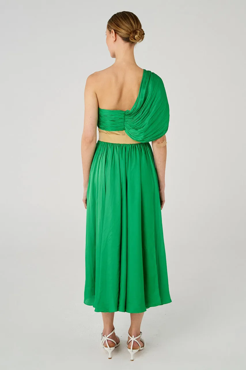 DRAPE DRESS - JEWEL GREEN