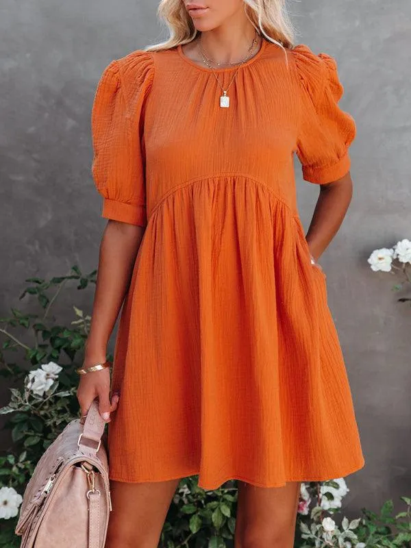 Effortlessly Elegant Women's Dress for Spring and Summer in Lightweight Polyester-Cotton Blend