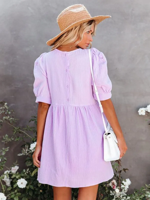 Effortlessly Elegant Women's Dress for Spring and Summer in Lightweight Polyester-Cotton Blend