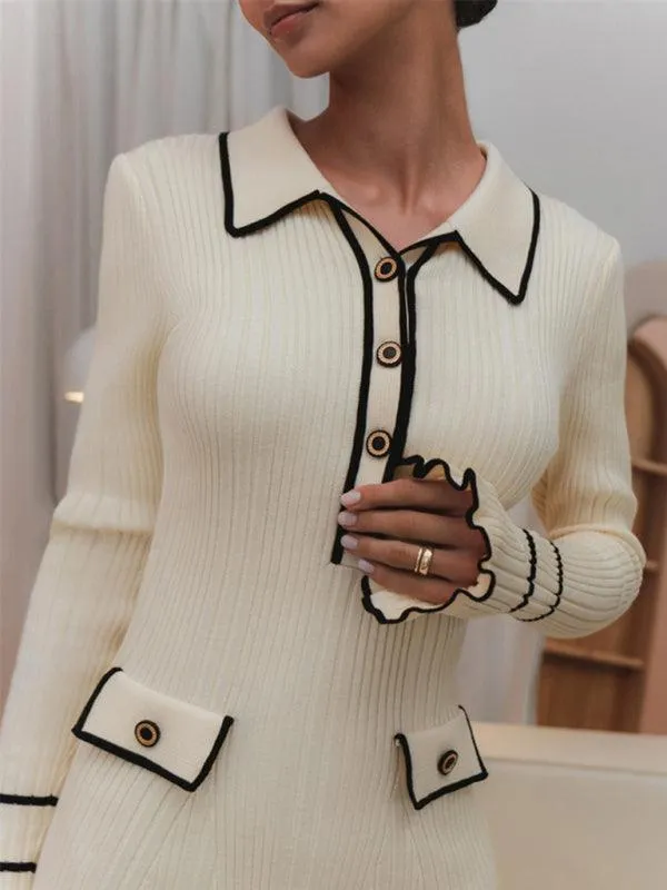 Elegant Modern Lapel Dress: A Fusion of Classic Charm and Trendy Style