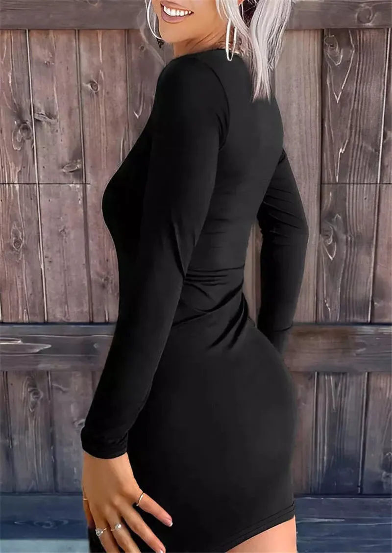 Elegant V-Neck Bodycon Women's Dress