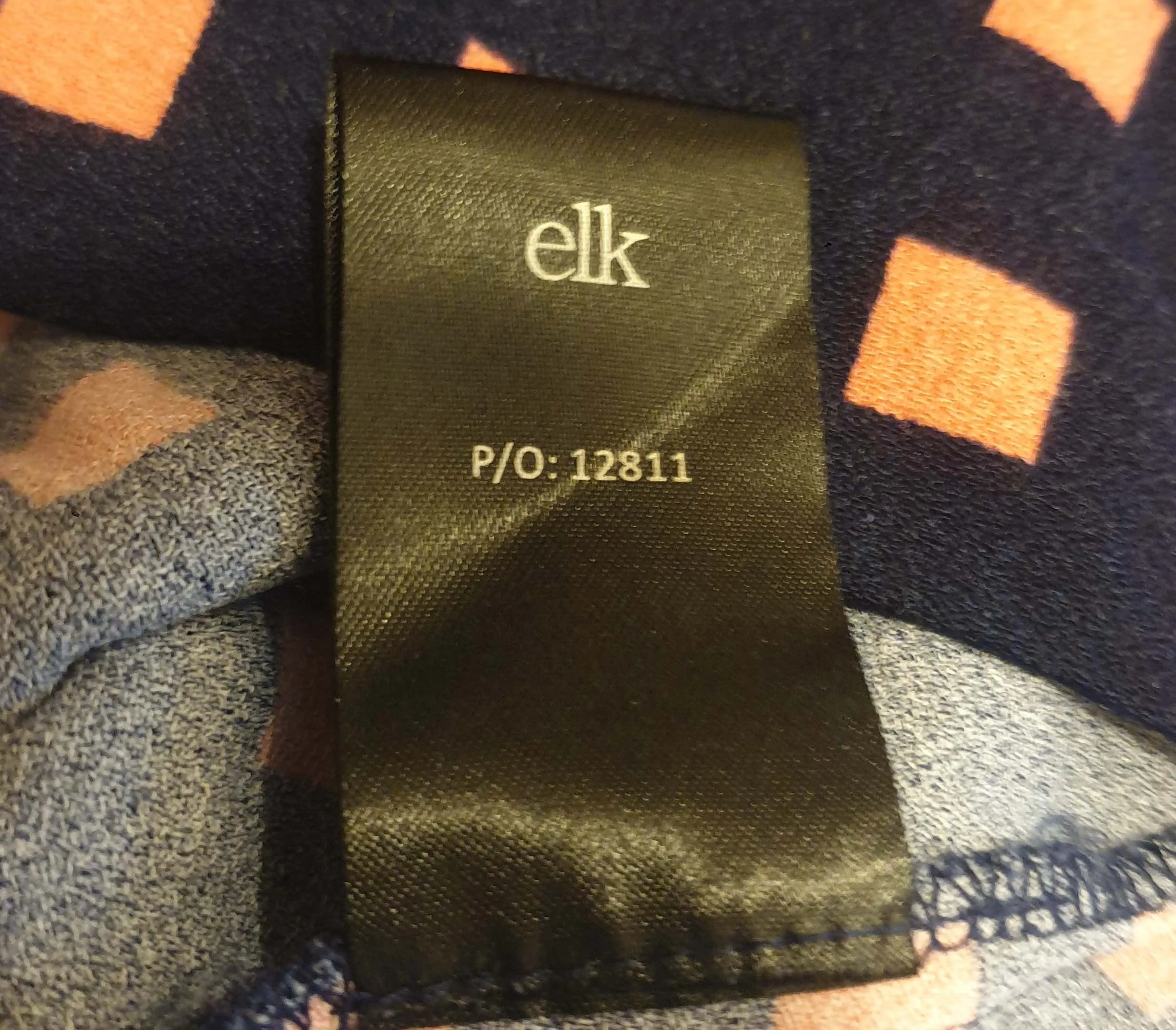 Elk navy and pink check print dress size L