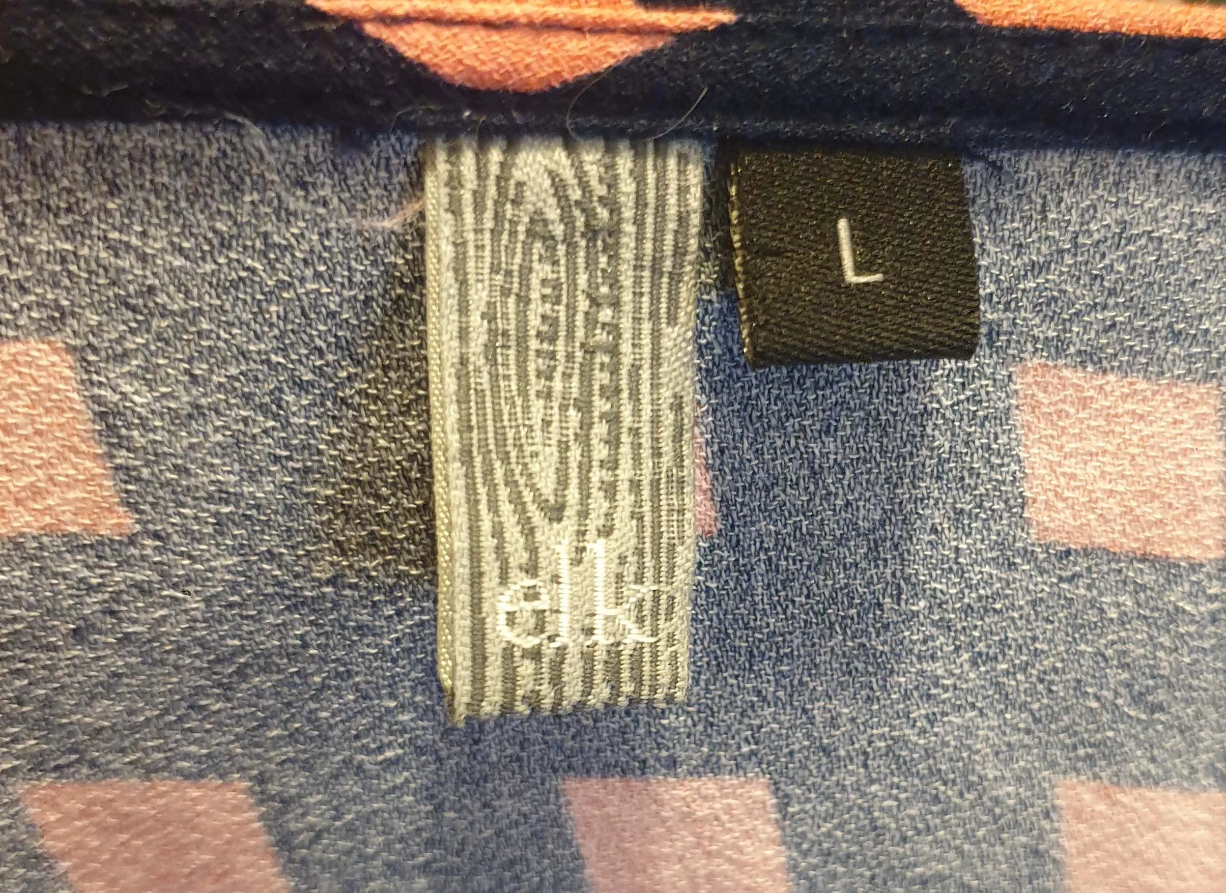 Elk navy and pink check print dress size L