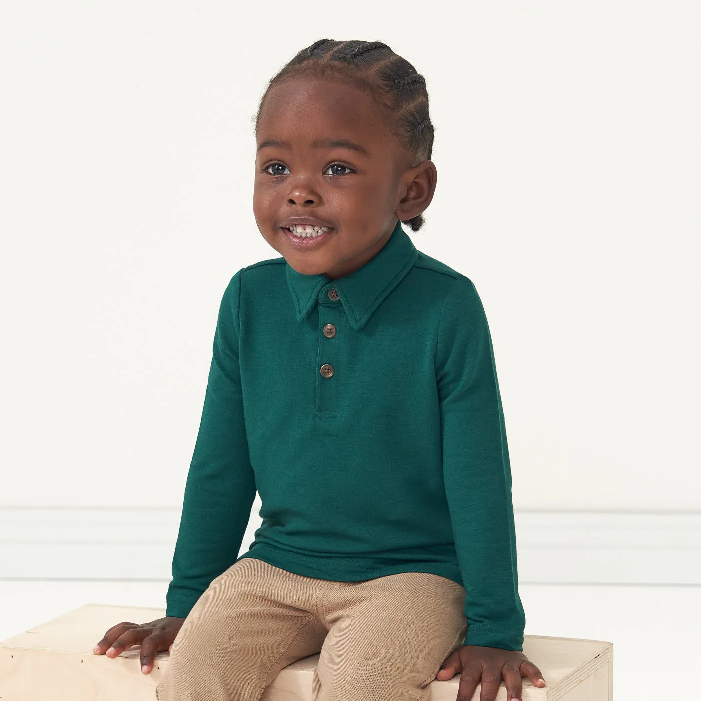 Emerald Long Sleeve Polo Shirt