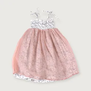 Emma Smocked Baby Tutu Dress   Bloomer - Blue & Pink Floral
