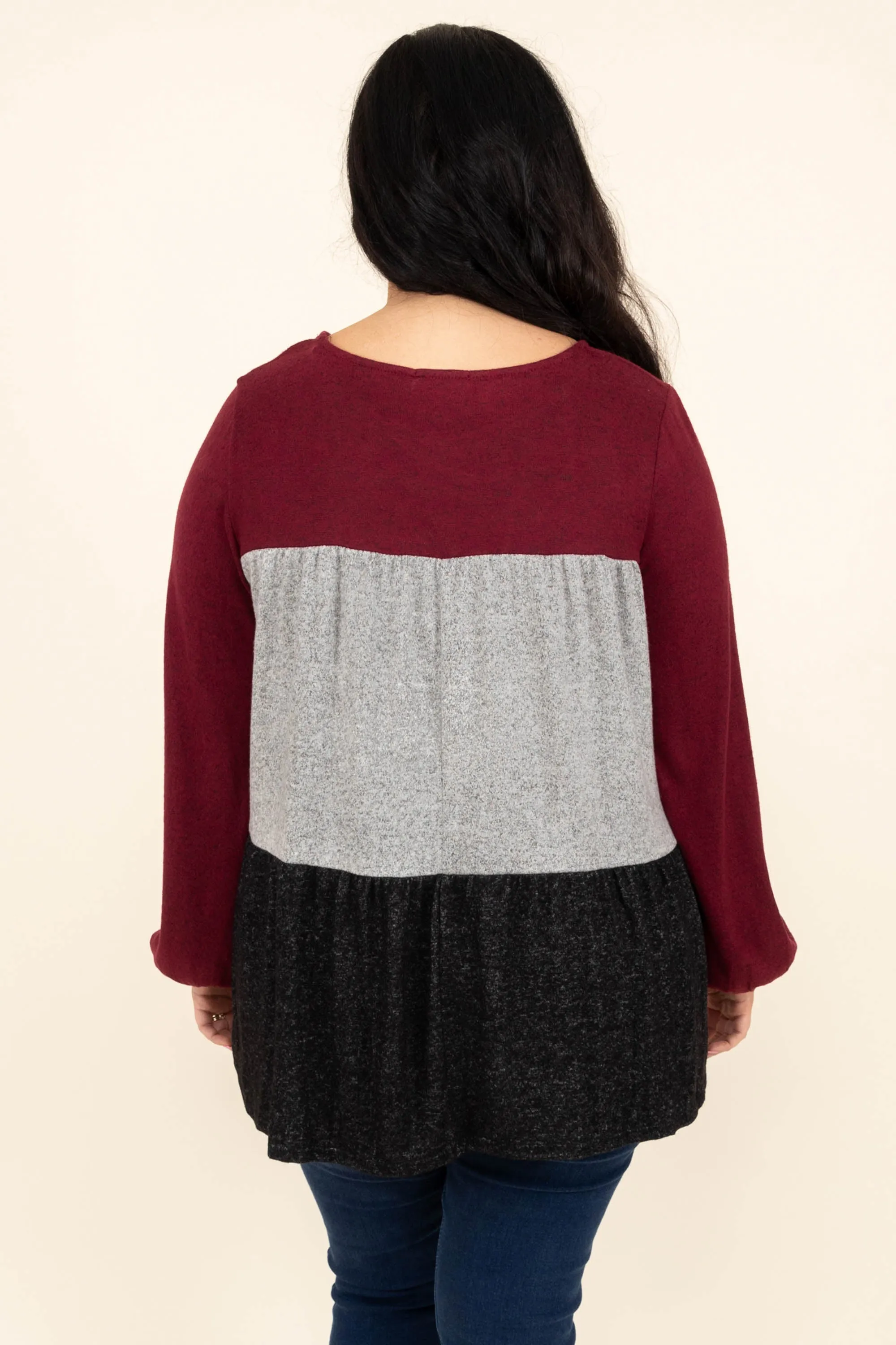 Falling Into Autumn Top, Ruby Multi