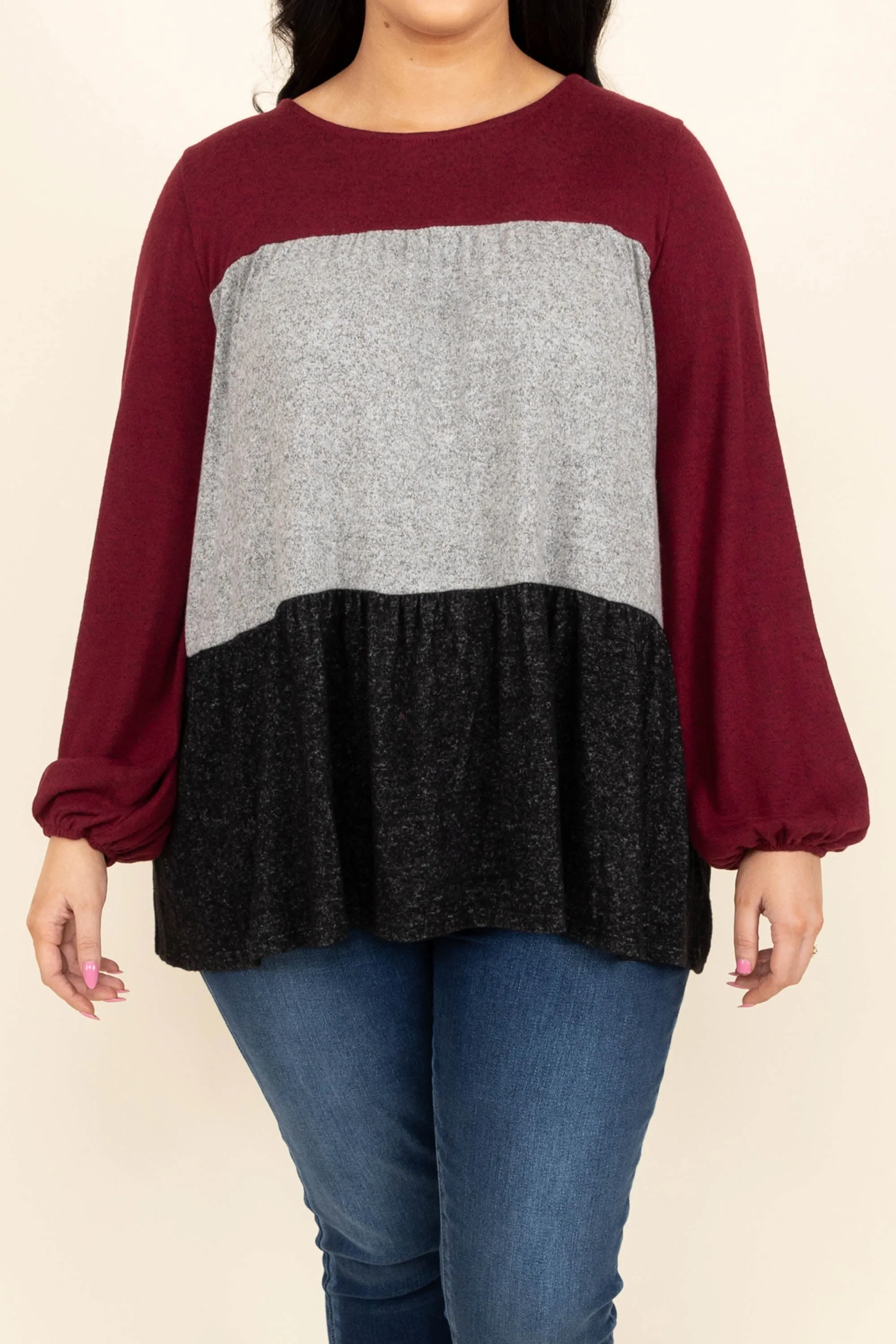 Falling Into Autumn Top, Ruby Multi