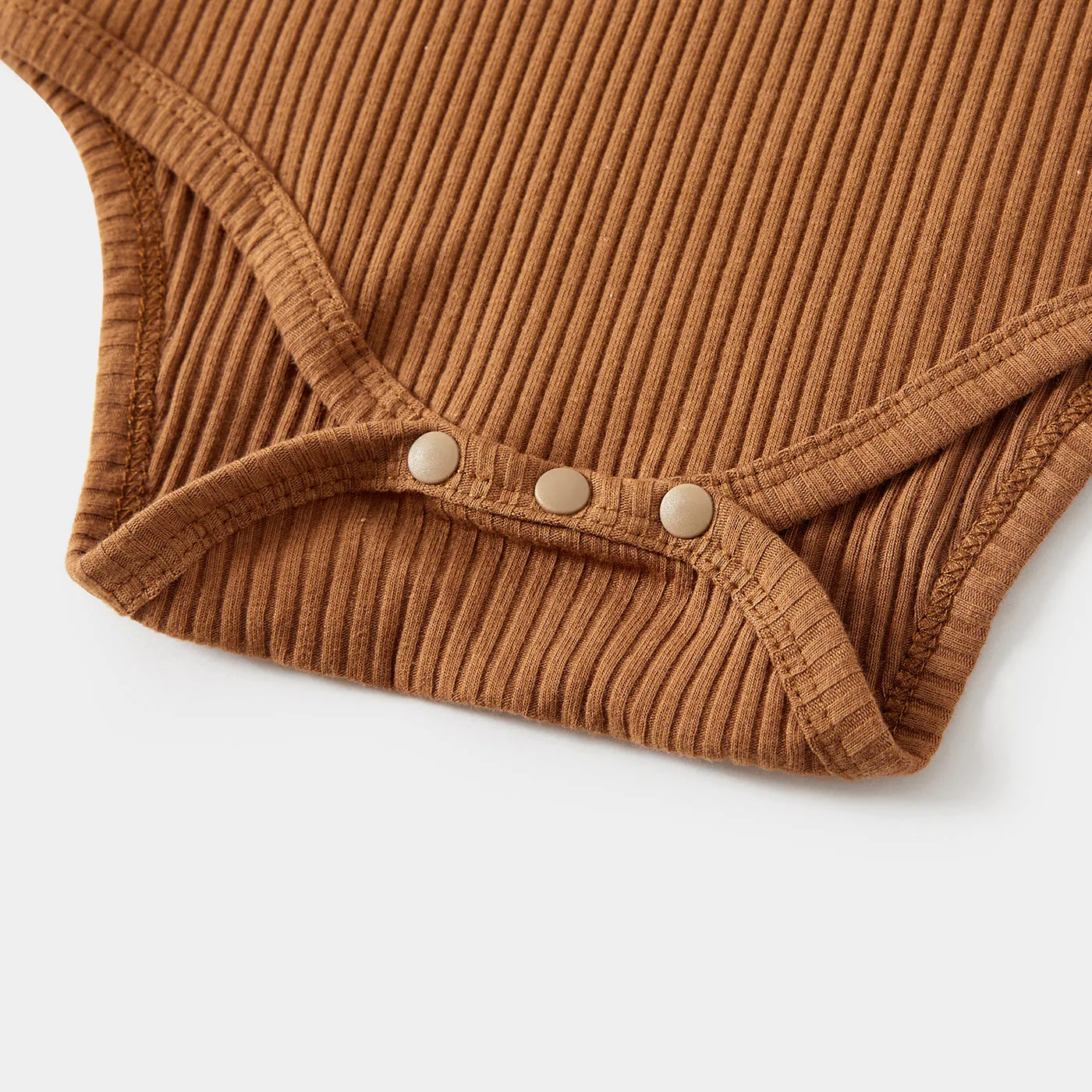 Family Matching Coffee Ribbed Spliced Plaid Belted Dresses and Long-sleeve Colorblock Tops Set
