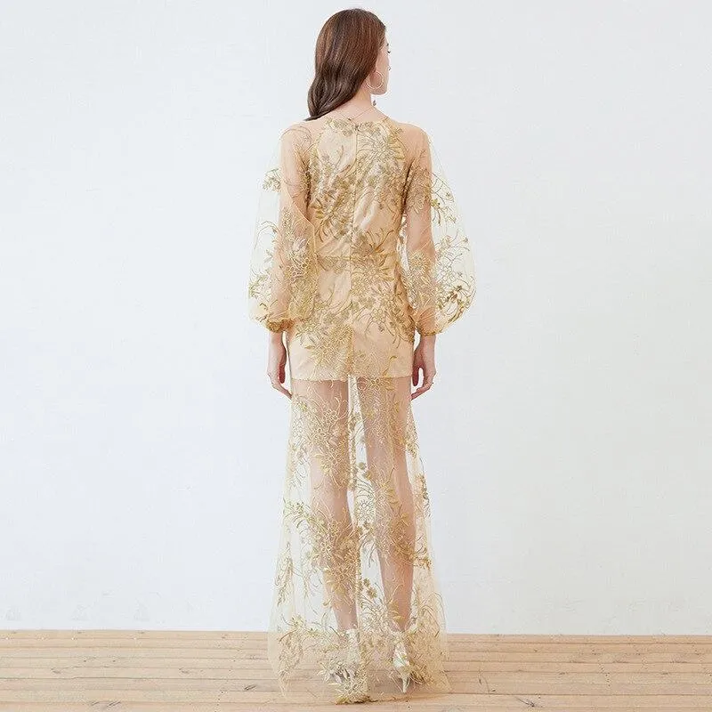 FashionSierra - Embroidery Elegant Long Maxi Designer Dresses