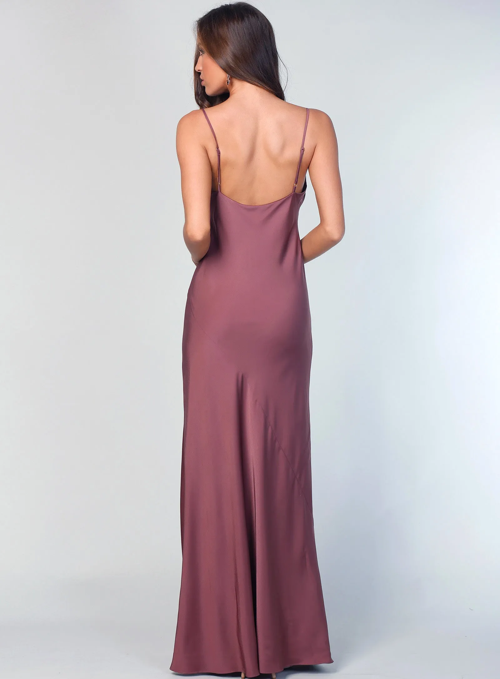 Faulty - Sasha Satin Cowl Neck Maxi - Cornflower - Size 10
