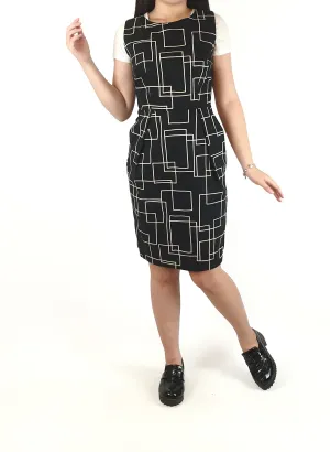 Frock Me Out black and white print dress size 6 (note: inconsistency near back zip)