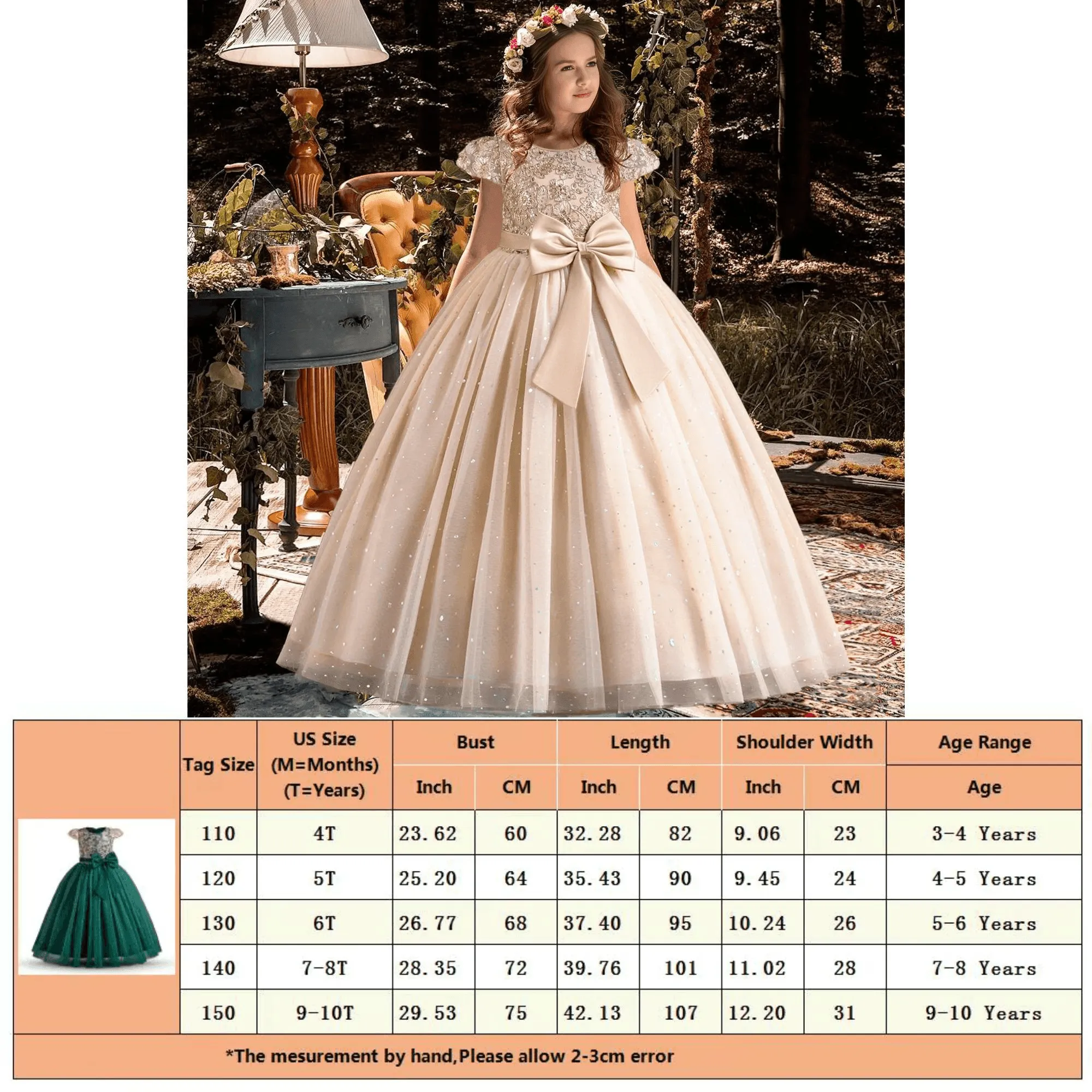 Girls Princess Bridesmaid Dress Kids Long Ball Gowns Children Wedding Birthday Party Bow Lace Dresses Christmas