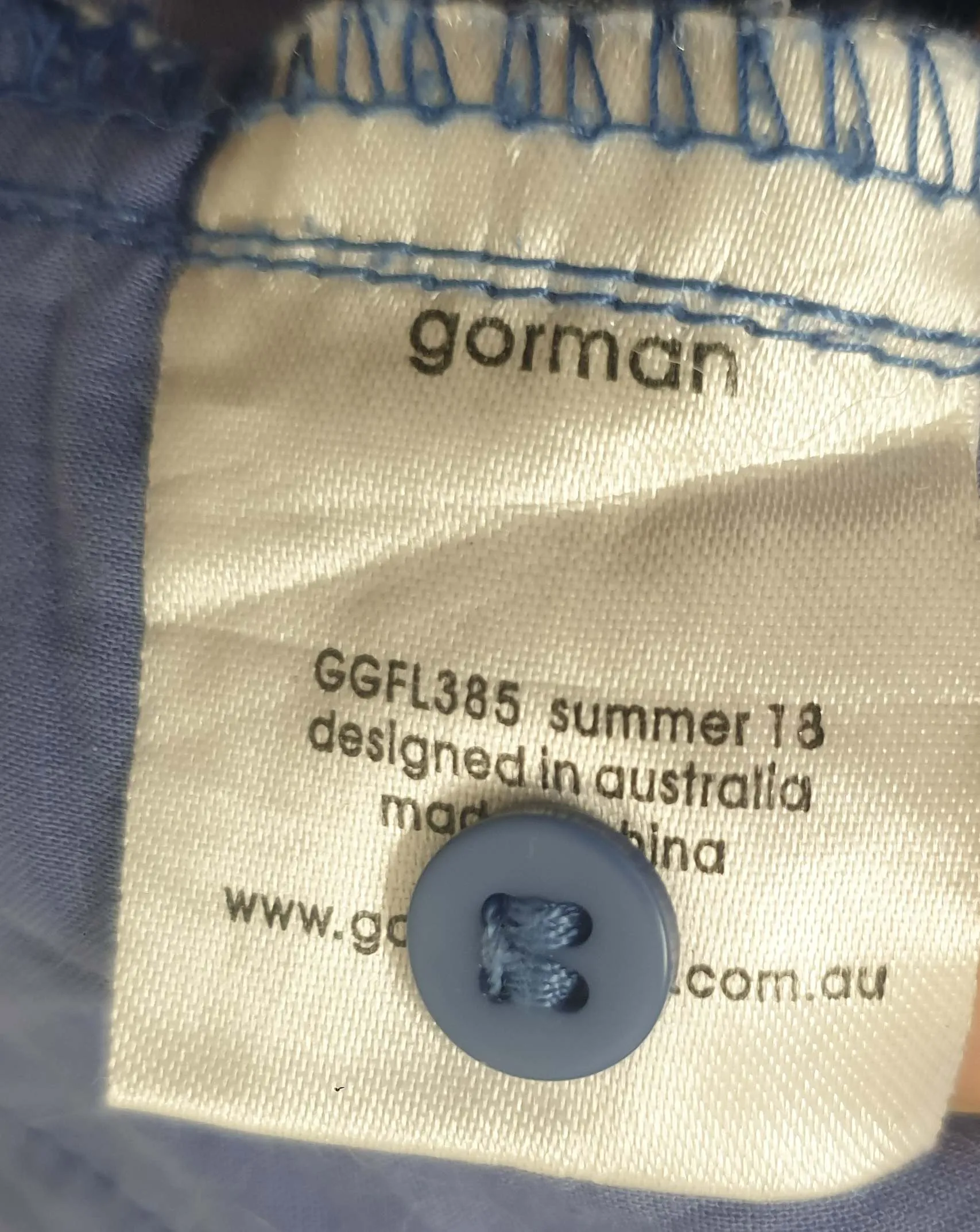Gorman blue long sleeve dress with subtle fruit print size 12