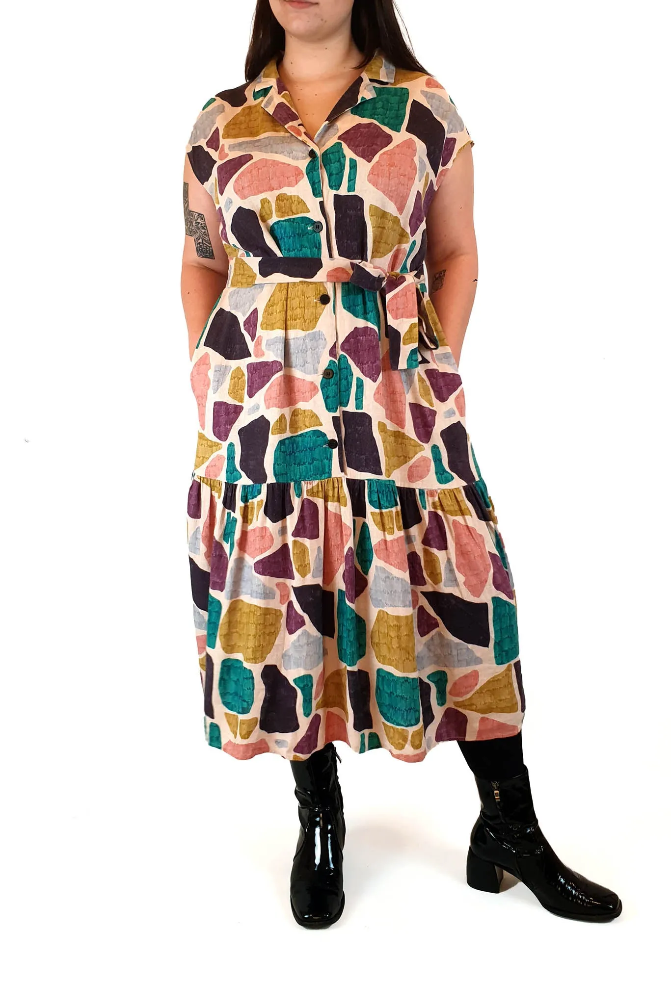 Gorman colourful rock print dress size 16