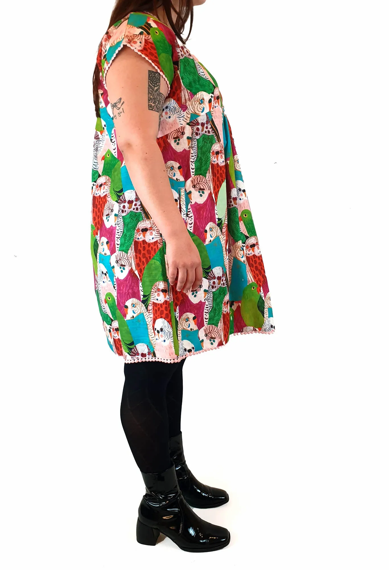 Gorman   Monika Forsberg vibrant parrot print dress size 14
