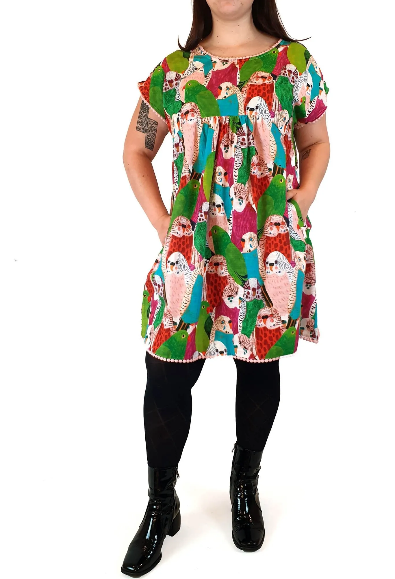 Gorman   Monika Forsberg vibrant parrot print dress size 14