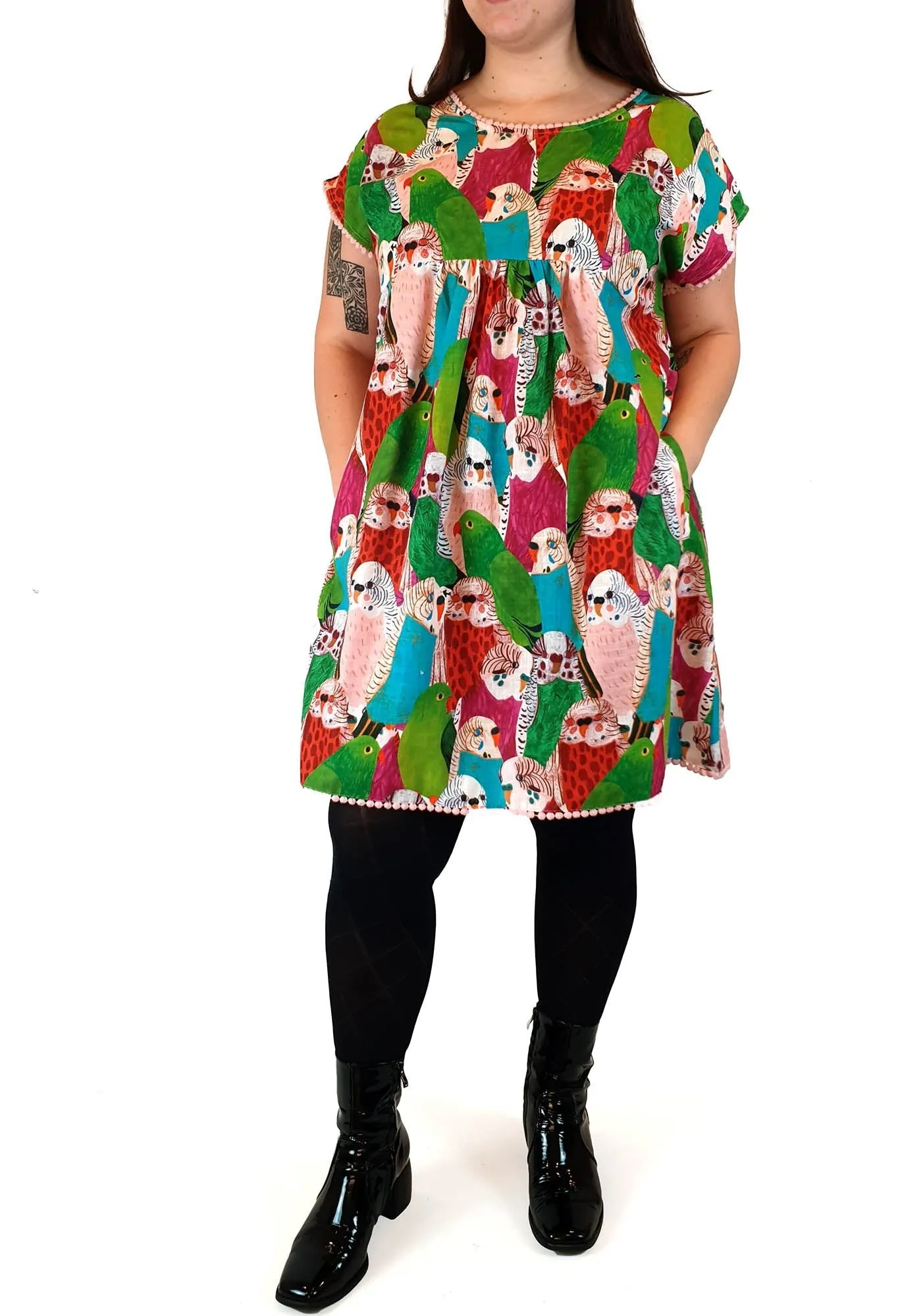 Gorman   Monika Forsberg vibrant parrot print dress size 14