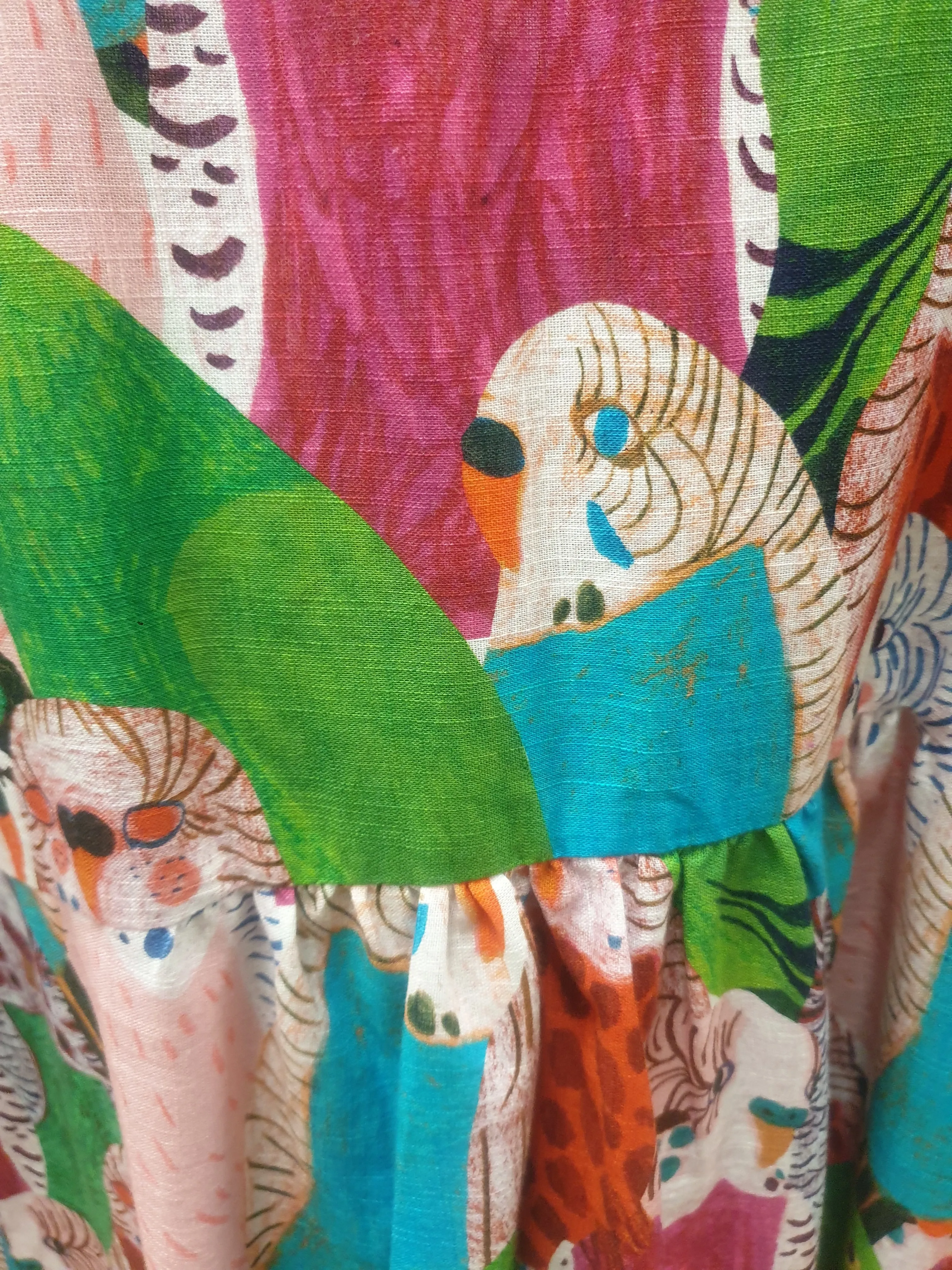 Gorman   Monika Forsberg vibrant parrot print dress size 14